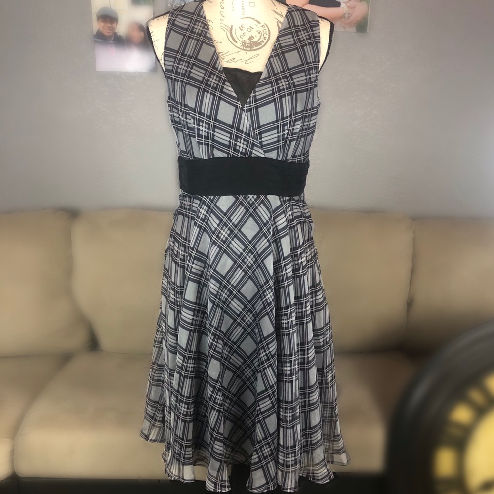 ‼️MOVING SALE‼️A-Line Chiffon Dress, Plaid Print